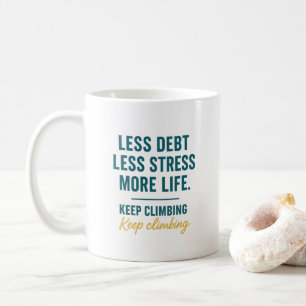 Caneca De Café Jornada Financeira Letreiro Azul Turquesa Negrito
