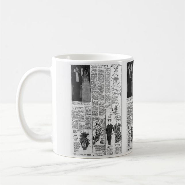 Caneca De Café Jornal americano Kennedy 1963 (Esquerda)