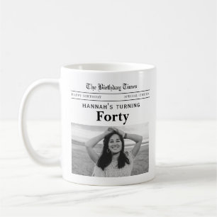Caneca De Café Jornal de Aniversário de 40 anos
