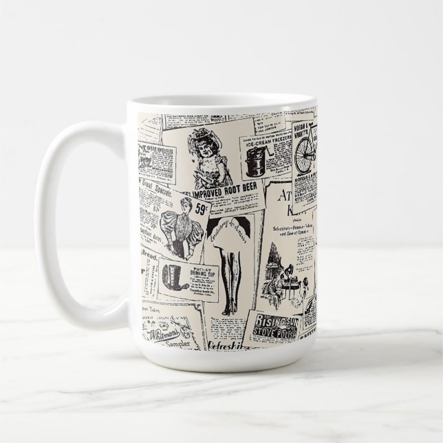 Caneca De Café Jornal Vintage (Esquerda)
