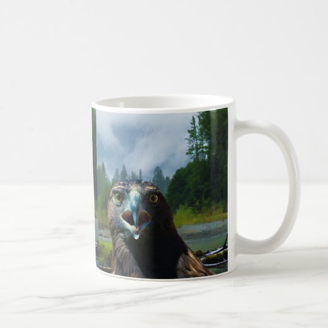 Caneca De Café Jovem Águia Balda e Misty Rio Alaskan (Direita)