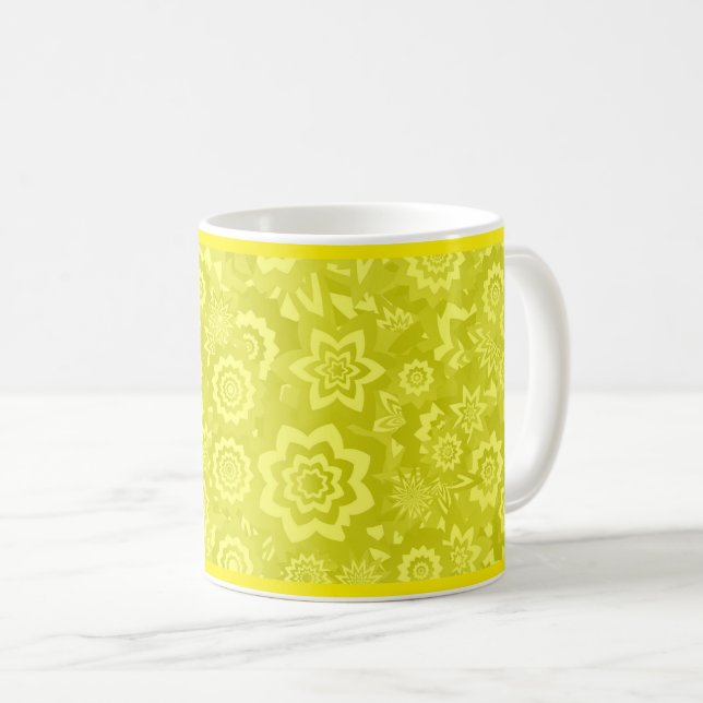 Caneca De Café Jovem Amarelo Floral Fundo Café Mug (Frente Esquerda)