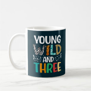 Caneca De Café Jovem Selvagem E aniversário de 3 anos