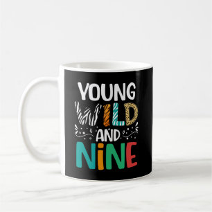 Caneca De Café Jovem Selvagem E Nove Engraçados 9º Aniversário 9