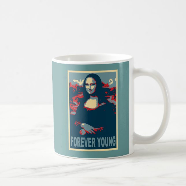 Caneca De Café Jovens de Mona Lisa para sempre (Direita)