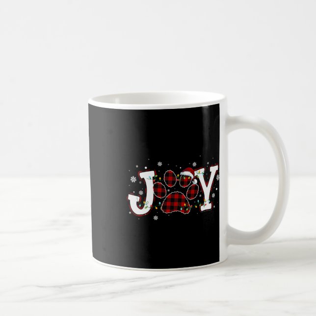 Caneca De Café Joy Buffalo Red Xadrez Dog Paw Imprime Orna de Nat (Direita)