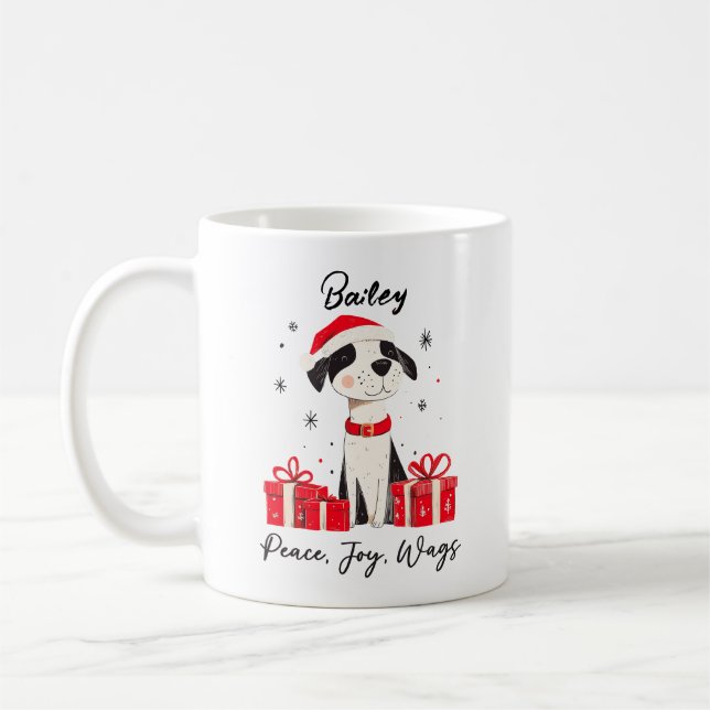Caneca De Café Joy da Paz Wags Nome de Pet Personalizado Cão de N (Esquerda)