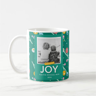 Caneca De Café Joy Holiday Berries - Natal Personalizado com 1 Fo