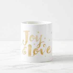 Caneca De Café Joy & Love   Estrelas de Feriado para Manuscrito E