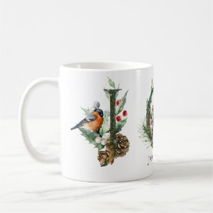 Caneca De Café JOY Pine Cone Red Berry Feriado de Natal