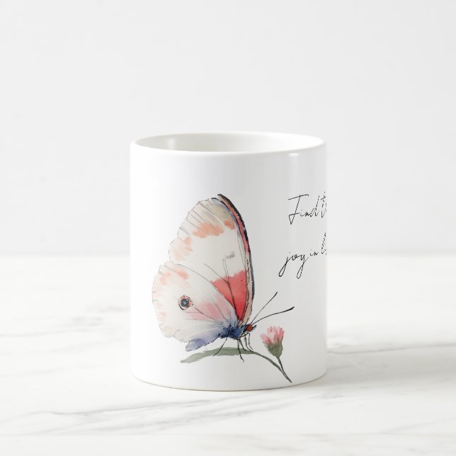 Caneca De Café Joy Pink Butterfly (Centro)