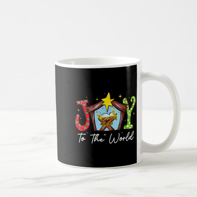 Caneca De Café Joy To The World Baby Jesus Christmas Nativity Sce (Direita)