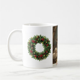 Caneca De Café Joy to the World Barnyard Animals Wreath Mug