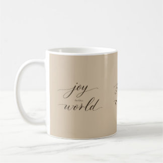 Caneca De Café Joy to the World Minimal Christmas Script Mug