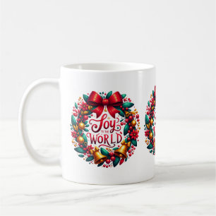 Caneca De Café Joy to the World Wreath Mug