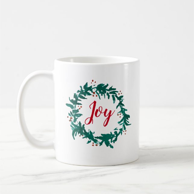 Caneca De Café Joy Wreath Painting Berries Coffee Mug (Esquerda)