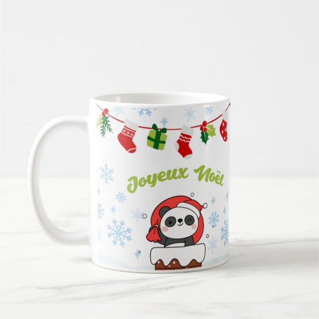 Caneca De Café Joyeux Noël et Bonne Année Pandas (Esquerda)