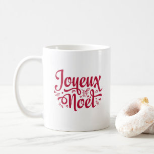 Caneca De Café Joyeux Noel Francês saudação de Natal branco ve