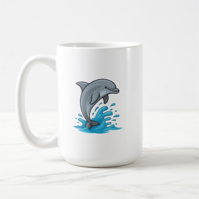 Caneca De Café Joyful Dolphin Splash - Mug (Esquerda)