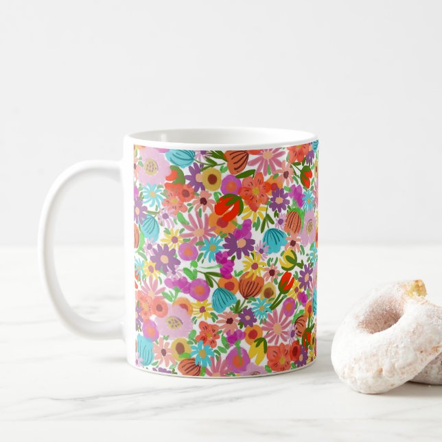 Caneca De Café Joyful Garden Bloom (Com Donut)