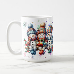 Caneca De Café Joyful Snowmen Holiday Mug