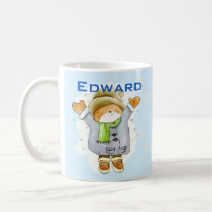 Caneca De Café Joyous Winter Cat