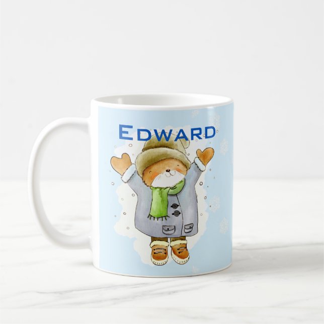 Caneca De Café Joyous Winter Cat (Esquerda)