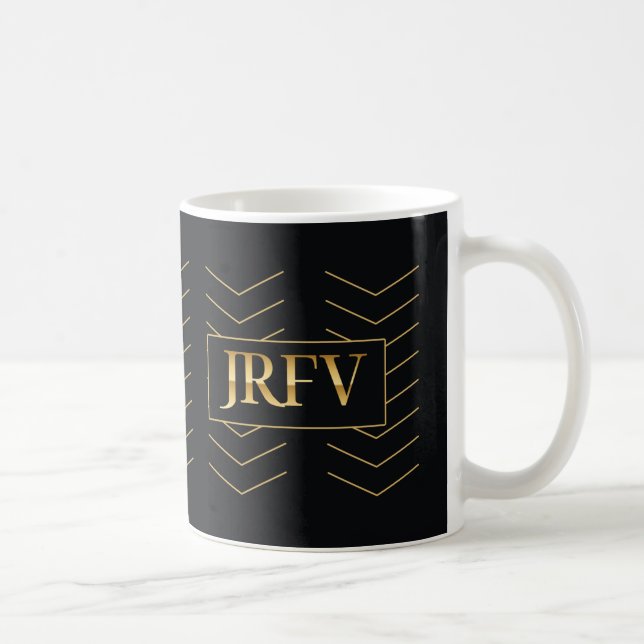Caneca De Café JRFV Chevron Waterfall Gold Look (Direita)