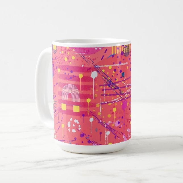 Caneca De Café Jubilation: Arte Maximalista (Frente Esquerda)
