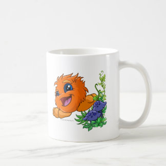 Caneca De Café JubJub alaranjado feliz na central de Neopia