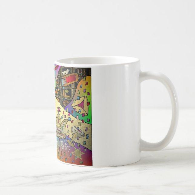 Caneca De Café Judaica Happy Purim Jewish Holiday Gifts Roupa (Direita)
