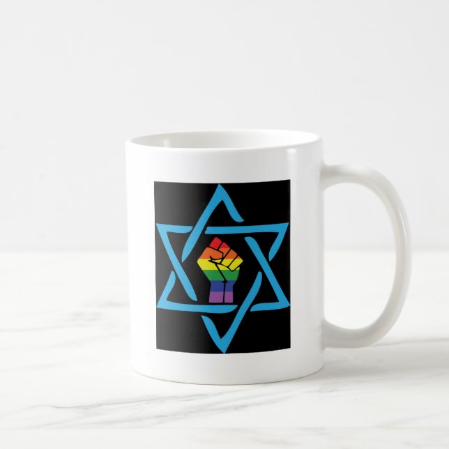 Caneca De Café Judaico preto alegre (Direita)