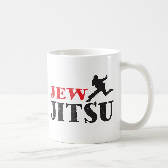 Caneca De Café Judeu Jitsu - humor judaico engraçado (Direita)