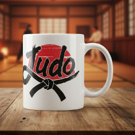 Caneca De Café Judo - Black Belt -Rising Sun