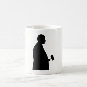 Caneca De Café Juiz com Gavel Silhouette