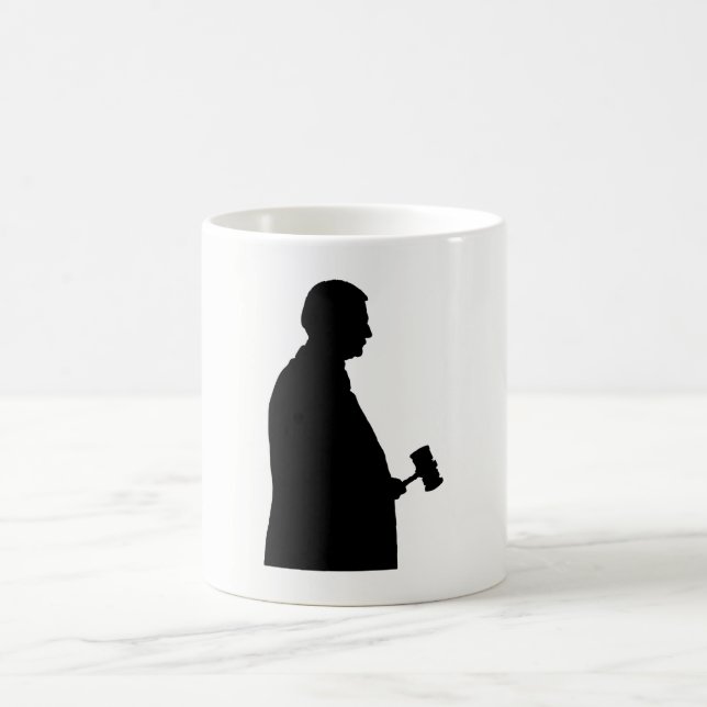 Caneca De Café Juiz com Gavel Silhouette (Centro)