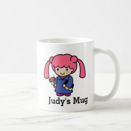Caneca De Café Juíza Girl com livro e gavel