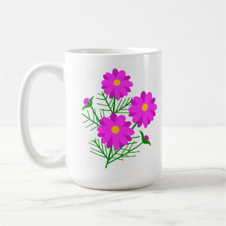 Caneca De Café Jumbo Floral Mug with Bright Pink Flowers