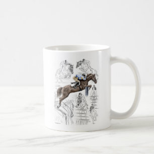 Caneca De Café Jumper Horses Fences Montage
