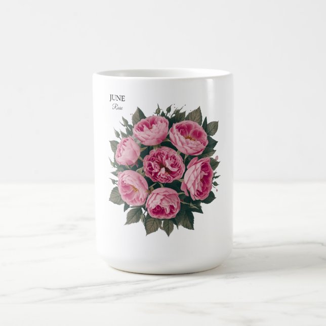 Caneca De Café June Rosa: Personalised Birthday Bloom (Centro)