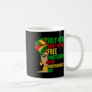 Caneca De Café Juneteenth é o Dia da Independência Melanin Mulher