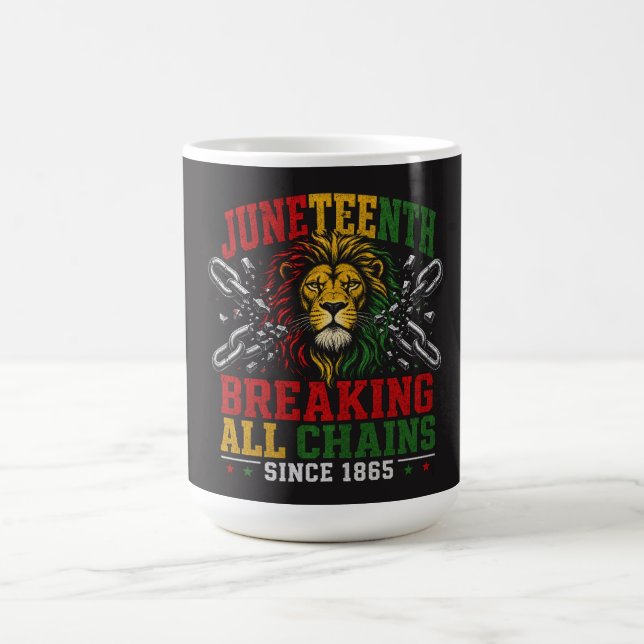 Caneca De Café Juneteenth Leão Liberdade: Rompendo Correntes Desd (Centro)