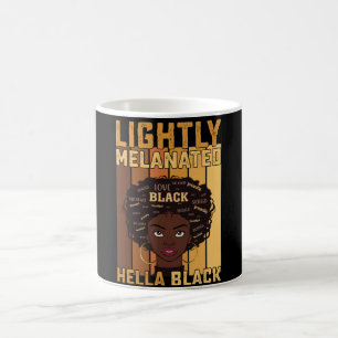 Caneca De Café Juneteenth Levemente Melanizado Hella Preto Melani