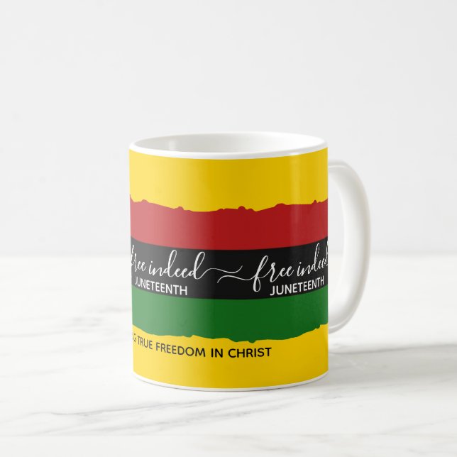 Caneca De Café Juneteenth LIVRE DE FATO (Frente Esquerda)