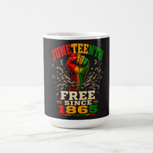Caneca De Café Juneteenth Livre Desde 1865 Punho Erguido