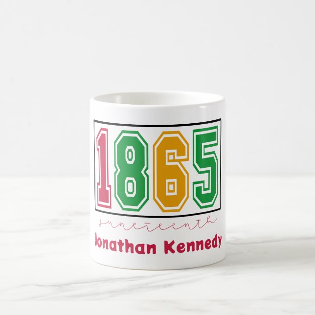 Caneca De Café Juneteenth Personalizado - História Negra  (Centro)