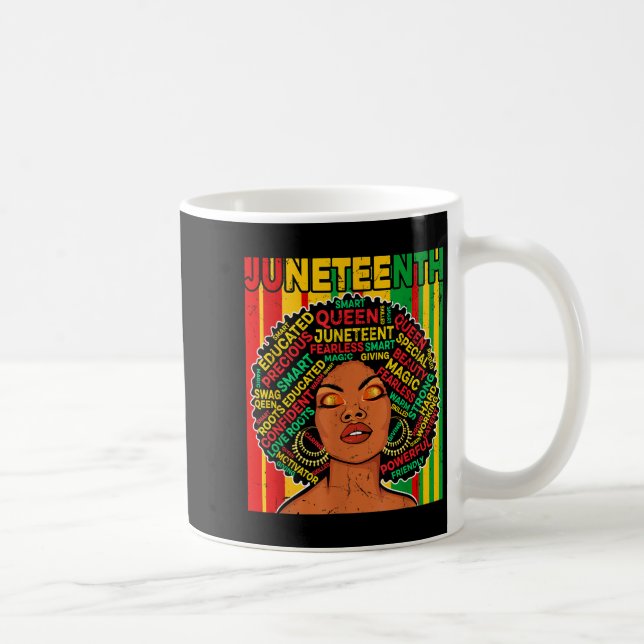 Caneca De Café Juneteenth retrô rainha melanina afro-americana (Direita)