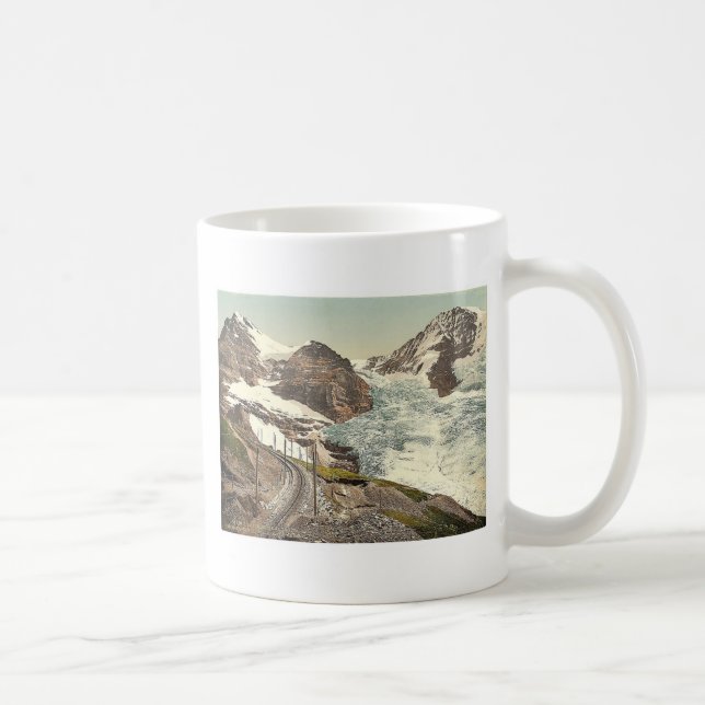 Caneca De Café Jungfrau, estrada de ferro, Eiger e Monch, com (Direita)