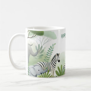 Caneca De Café Jungle Safari Adventure: Mug de Aniversário para C