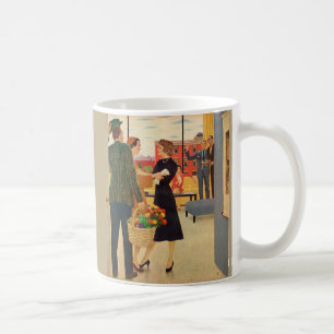 Caneca De Café Juntando-se aos Cibulskis para assistir TV